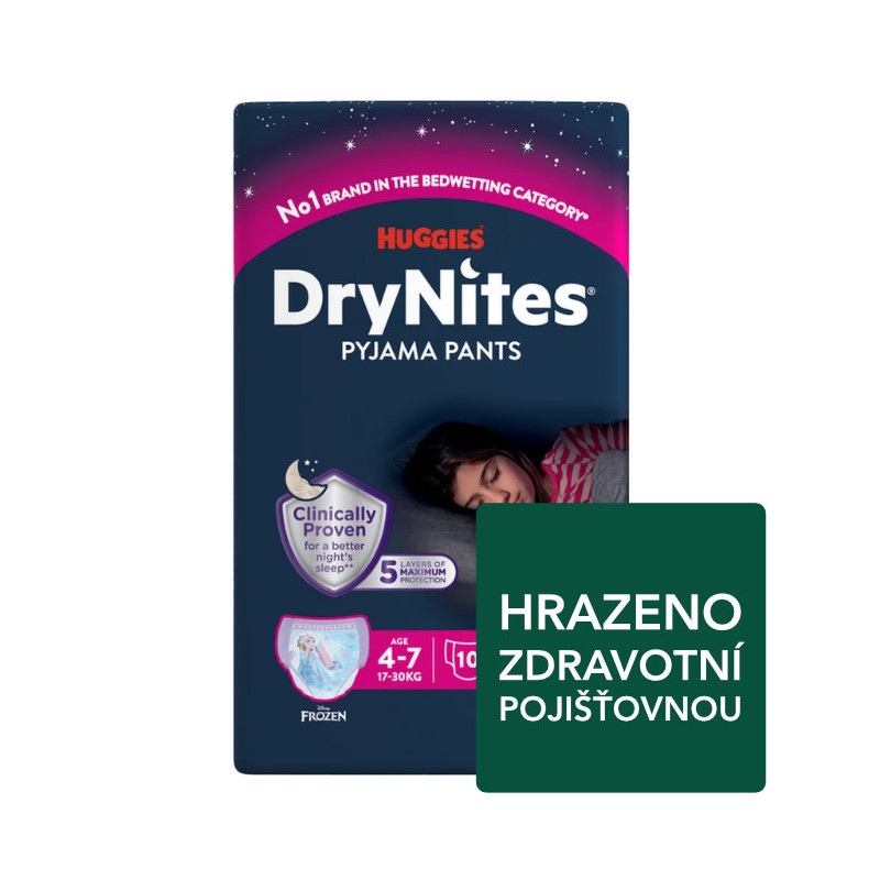 DryNites pro dívky 4-7 let, 17-30kg 10ks
